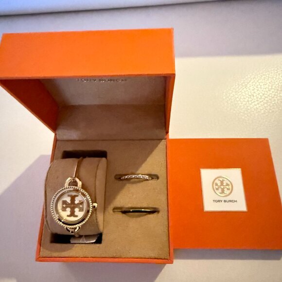 NEW TORY BURCH The Miller Gold-Tone Stainless Bangle Bracelet Watch TBW6015 - Picture 6 of 8
